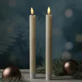 Produktbild: MARELIDA LED Stabkerzen Tafelkerzen Echtwachs Rustik Optik H: 25cm 2St (Creme)