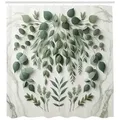 Produktbild: Abakuhaus Duschvorhang Moderner Digitaldruck mit 12 Haken auf Stoff Wasser Resistent Breite 175 cm, Höhe 200 cm, Eukalyptusblätter Weinender Kranz grün 175 cm x 200 cm