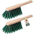 Produktbild: Handfeger für Garten, 2er Set, Made in Germany, Handbesen aus Kunststoffborsten und Holz - Idealer Holzhandfeger für Draussen, Gartenhandfeger, Besen für Draußen, Kehrbesen
