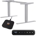 Produktbild: boho office® Höhenverstellbarer Schreibtisch Gestell – Elektrisch stufenlos, inkl. Wireless Charger, 2 Motoren, 3-Fach Teleskop, Memoryfunktion, Kollisionsschutz, Kindersicherung – Homedesk Silber