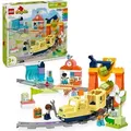 Produktbild: LEGO DUPLO Town Große interaktive Eisenbahn, Bauspielzeug für Kleinkinder ab 3 Jahren, Push & Go Lok mit Lichtern und Geräuschen, Schienenteile,... - Gelb
