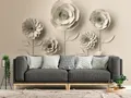Produktbild: Fototapete Florale Kunst Beige – 1-teilig (3,71m x 2,80m)