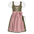 Produktbild: Nübler Dirndl Mädchen Dirndl im traditionellen Stil Kinder Trachten (Dirndl Set NABILA, 3-tlg., Dirndl Kleid mit Bluse und Schürze) Kinder Tracht im bayerischen Stil - Trachtenmode Kinder grün 134