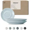 Produktbild: HOMEBERLIN Untertassen Set | passend für 200ml Design Cappuccino Tassen Set | Untertasse aus hochwertigem Steingut | 100% Handfertigung | Saucer (2pcs, Light Blue)
