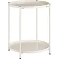 Produktbild: Tectake Beistelltisch Oxford Stahl Rund Mit Abnehmbaren Ablagen  45 50 x 45 50 x 53 cm Creme