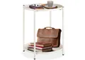 Produktbild: tectake Beistelltisch Nachttisch, 45,5 x 45,5 x 53 cm, rund mit abnehmbaren Ablagen (Beistelltisch rund Oxford, 1-St., in creme), Stahl, filigranes Gestell, mit höhenverstellbaren Kunststofffüßen