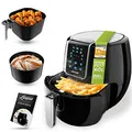 Produktbild: ﻿﻿Liebfeld Heißluftfritteuse XXL (5,3L) - 1800W Airfryer Heißluft Fritöse Friteuse - Abnehmen durch Kochen ohne Fett & Öl - Inkl. Heissluft Air Fryer, Frittierkorb, Backform