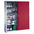 Produktbild: CP Stahlschrank 2149-00 S10053 lichtgrau, rubinrot 8 Fachböden 160,0 x 40,0 x 195,0 cm, aufgebaut, 1 St.
