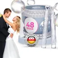 Produktbild: 48x Seifenblasen Hochzeit Herzgläschen Box weiss 48 Stück | Gastgeschenke für...