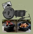Produktbild: NEU Dutch Oven Topf Pfanne aus Gusseisen für Grillen Kochen Garen Braten Camping