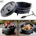 Produktbild: NEU Dutch Oven Topf Pfanne aus Gusseisen für Grillen Kochen Garen Braten Camping