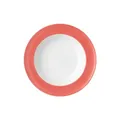 Produktbild: Thomas Sunny Day Soft Red Suppenteller 23 cm - Porzellan Teller mit Fahne, Salatteller, Servierteller rund, Tiefe Teller, Geschirr für Spülmaschine und Mikrowelle, Höhe 4,2 cm, 0,4 l, roter Rand