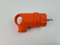 Produktbild: Stecker Gummi mit Griff abgewinkelt 90° orange IP44 Gummi Stecker Schuko IP44