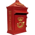 Produktbild: Retro Post Box Briefkasten aus Metall in rot - Rot