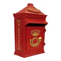 Produktbild: Retro Post Box Briefkasten aus Metall in rot