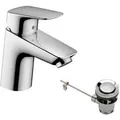 Produktbild: hansgrohe Logis Einhebelmischer 70 71170000 verchromt, mit Ablaufgarnitur, QuickClean