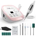 Produktbild: Nagelfräser JCMaster Profi, Fräser Nägel max. 35.000 U/Min, Elektrische Nagelfeile mit Fußpedal für Gelnägel Acrylnägel, elektrische Nagelfräser für Nagelstudio Zuhause, inkl 6x Bits,(Pink)