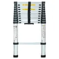 Produktbild: Eaxus® Teleskopleiter 3,2 m | DIN EN 131 | Aluminium Mehrzweckleiter | Ausziehbar mit 11 Stufen | Silber