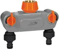 Produktbild: Royal Gardineer Gartenschlauch Verteiler: Regulierbarer 2-fach-Garten-Wasserverteiler mit Metall-Anschluss (Wasserverteiler Bewässerung, Gartenbewässerung, Bewässerungscomputer)