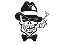 Produktbild: Plott Aufkleber Al CApone Totenkopf Mafia Godfather Sticker Tuning Fun Gag