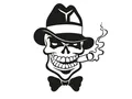 Produktbild: Plott Aufkleber Al CApone Totenkopf Mafia Godfather Sticker Tuning Fun Gag