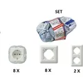 Produktbild: REV PrimaLuxe 8x Steckdosen im Set mit 8x 1-fach und 2x 2-fach Rahmen, weiss - Weiß