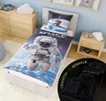 Produktbild: Kinderbettwäsche 135x200 Junge Baumwolle Astronaut Weltall Kinder Bettbezug