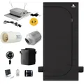 Produktbild: Green Spirit Growzelt Komplettset 40x40x160 cm - 75W LED Grow Lampe dimmbar, Classic S 75.1, für 1 Pflanze, Belüftungssystem, Hygrometer, Stofftopf - Grow Komplett Set Zelt Schrank Box Wachstum