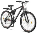 Produktbild: Licorne Bike Guide Premium Mountainbike in 20, 24, 26, 27.5 und 29 Zoll Fahrrad für Mädchen Jungen Herren und Damen (29 Zoll, Schwarz/Rot)