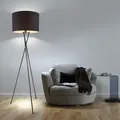 Produktbild: LED Steh Lampe Arbeits Zimmer Stativ Lese Leuchte Textil Decken Fluter schwarz