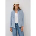 Produktbild: Cardigan CECIL, Damen, Gr. XXL (46), blau (mountain blau), Web, 77% Baumwolle, 20% Polyester, 3% Elasthan, unifarben, normal normal, hoch geschlossener Ausschnitt, abgesteppt, Strickjacken, aus Baumwolle mit Stretchanteil