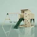 Produktbild: PolarPlay Spielturm Björn aus Holz in Grün Kinderschaukel