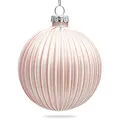 Produktbild: SIKORA Highlights 4er Set ausgefallene Christbaumkugeln aus Glas Rosa besondere Weihnachtskugel Christbaumschmuck, Farbe | Modell:Modell Helsinki rosa, Höhe in cm:8 cm