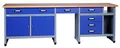 Produktbild: Küpper Werkbank 12287 ultramarinblau, 240x84x60cm, 6 Schubladen, 2 Türen, 300 kg Traglast, 30 mm Massive Buchenarbeitsplatte