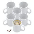 Produktbild: Porzellan Kaffeebecher mit Henkel weiß für 310 ml - 6er Set - Tasse für Kaffee Tee Kakao zum Bemalen - Blanko Kaffetasse zum selbst Personalisieren und Basteln