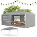 Produktbild: Partyzelt Pavillon Gartenzelt Gartenpavillon Festzelt Gazebo 3x6 m grau B-WARE