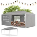 Produktbild: Partyzelt Pavillon Gartenzelt Gartenpavillon Festzelt Gazebo 3x6 m grau Juskys®