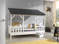 Produktbild: Set Hausbett+Lattenrost+Matratze Kinderbett 90x200 Kindermöbel Spielbett Weiss