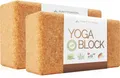 Produktbild: Yoga Block 2er Set Kork - EXTRA Yoga HEFT im Set - 100% Natur Hatha Klotz Nachhaltig - Ideal auch für Anfänger, Meditation Pilates, Training Zubehör Fitness Regeneration, Hilfsmittel Zwei Blöcke 75 mm