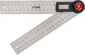 Produktbild: STIER Digitaler Winkelmesser SDW 200, Winkelschmiege mit Feststellfunkion, LCD-Display ±0,3° rostfreier Stahl 200 mm, Lineal aus Edelstahl, relativeund absolute Winkelmessung