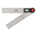 Produktbild: STIER Digitaler Winkelmesser SDW 200, Winkelschmiege mit Feststellfunkion, LCD-Display ±0,3° rostfreier Stahl 200 mm, Lineal aus Edelstahl, relativeund absolute Winkelmessung