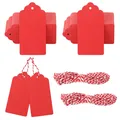 Produktbild: 100Stk Geschenkanhänger Rot 5x10cm Kraftpapier Etiketten Anhänger mit Jutesch...