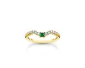 Produktbild: THOMAS SABO Silberring TR2398-971-7 Ring Damen Grüner Stein mit Weißen Steinen Gold Gr. 54