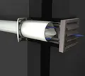 Produktbild: Air-Circle AEROBOY INOX Mauerkasten System Ø 125 aus Edelstahl mit automatischer Verschlussklappe / Zwischenschaltersteuerung / Dunstabzugshaubenzubehör