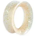Produktbild: viva-adorno Plug 1 Stück Tube Flesh Tunnel Silikon Ohr Piercing flexibel, Glitter Glitzer Opal schimmernd Farbspritzer Größe 8 bis 16mm beige 16mm