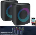 Produktbild: NEU 2er Set Outdoor PA Partyanlage Bluetooth Boombox Licht für Musik Disco Fest