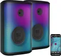 Produktbild: NEU 2er Set PA Partyanlage Bluetooth Boombox Licht für Musik Disco Fest Outdoor