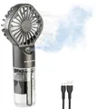 Produktbild: PEARL Handventilator: Akku-Taschenventilator mit Wasser-Vernebler und 20 ml-Wassertank (Handventilator mit Wasser, Mini Ventilator mit, Akkus)