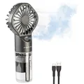 Produktbild: PEARL Akku-Taschenventilator mit Wasser-Vernebler und 20 ml-Wassertank