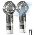Produktbild: PEARL 2er Set Akku-Taschenventilator m. Nebelsprühfunktion,20 ml-Wassertank